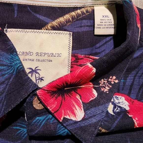 Island Republic tropical‎ Parrot Hawaiian Shirt size 2XL. - Picture 2 of 3